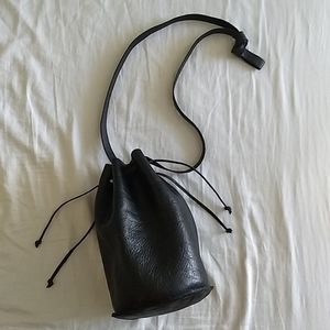 Baggu Leather Drawstring Bucket Bag